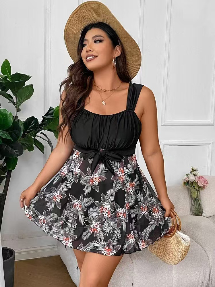 Plus Size Swimdress Tankini Set Modest Bikini Cover Up Bathing Suit